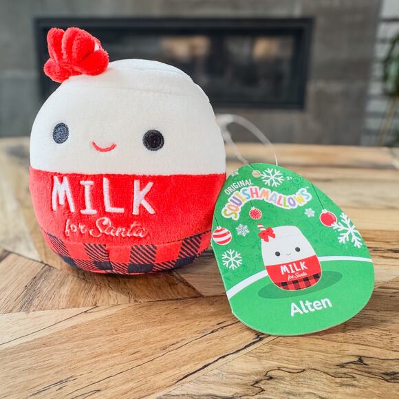 NWT-2022, Alten, The Milk For Santa Plush Milk Carton Holiday Squishmallow-4" - Picture 1 of 6